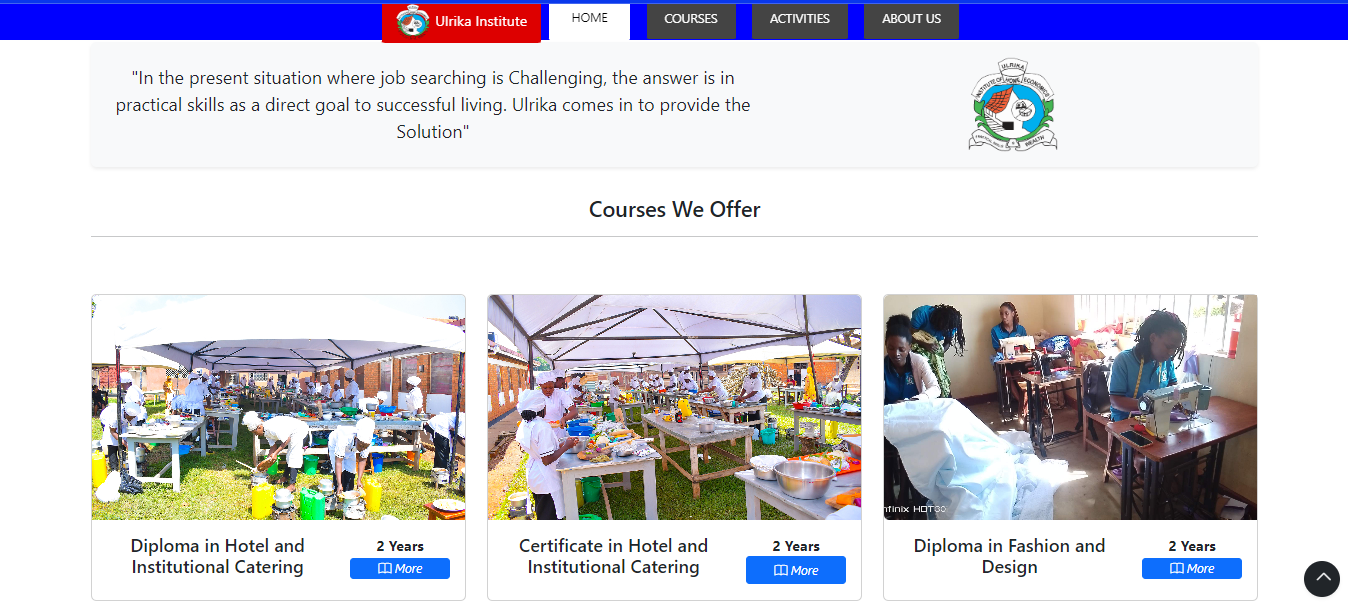 Ulrika Institute Website screenshot